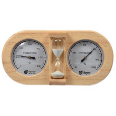 Термометр с гигрометром для бани и сауны Банная станция с песочными часами 18028 в Москве