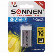 Батарейка алкалиновая Sonnen Alkaline 6LR61 (Крона) 1 шт 451092 (6) в Москве