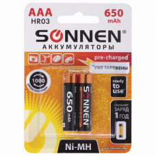Батарейки аккумуляторные Sonnen HR03 (AAA) Ni-Mh 650 mAh 2 шт 454236 (4) в Москве купить
