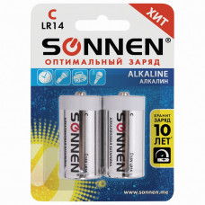 Батарейки алкалиновые Sonnen Alkaline LR14 (C) 2 шт 451090 (4) в Москве