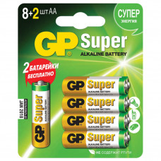 Батарейки алкалиновые GP Super LR06 (AA) 10 шт 15A8/2-CR10 (450435) в Москве купить