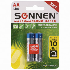 Батарейки алкалиновые Sonnen Super Alkaline LR6 (АА) 2 шт 451093 (12) в Москве купить
