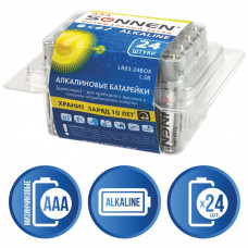 Батарейки алкалиновые Sonnen Alkaline LR03 (ААА) 24 шт 455096 (2) в Москве