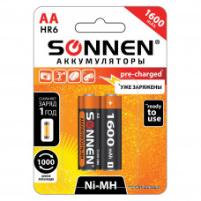 Батарейки аккумуляторные Sonnen HR06 (АА) Ni-Mh 1600 mAh 2 шт (454233) в Москве купить