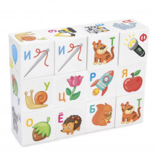 Кубики пластиковые Десятое Королевство Для умников Азбука 12 шт 712 в Москве купить