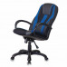 Кресло компьютерное Бюрократ Viking-9/BL+BLUE экокожа/ткань, черно-синее в Москве купить