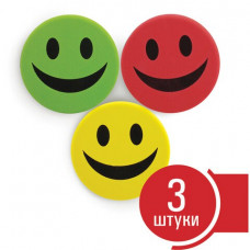 Стиратели магнитные для доски  Staff Basic d90 мм 3 шт 237502 (5) в Москве купить