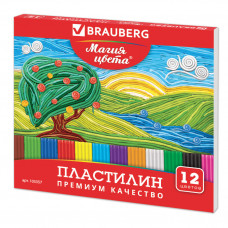 Пластилин классический Brauberg 12 цветов 240 г со стеком 103357 в Москве