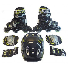 Набор: коньки роликовые, защита, шлем PW-120B (р.35-38) в Москве купить