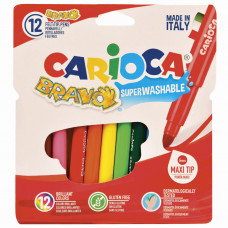 Фломастеры суперсмываемые утолщенные Carioca Bravo 12 цветов 42755/151910 (2)