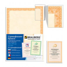 Сертификат-бумага для лазерной печати Brauberg А4 115 г/м2 25 л. оранжевый интенсив 122625 (1) в Москве купить
