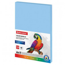 Бумага цветная для принтера Brauberg А4 80 г/м2 100 листов синяя 112453 (3) в Москве купить