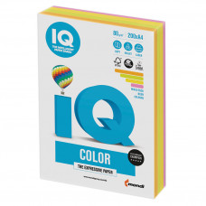 Бумага цветная для принтера IQ Color А4 80 г/м2 200 листов 4 цвета RB04/110690 (1)