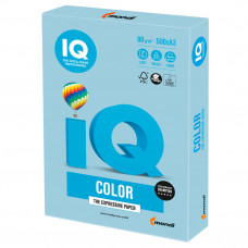 Бумага цветная для принтера IQ Color А3, 80 г/м2, 500 листов, голубой лед, OBL70