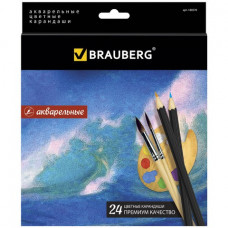 Карандаши цветные акварельные Brauberg Artist line 24 цвета 180570 в Москве